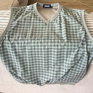 Ashworth Sage Checkered Sleeveless Blouse